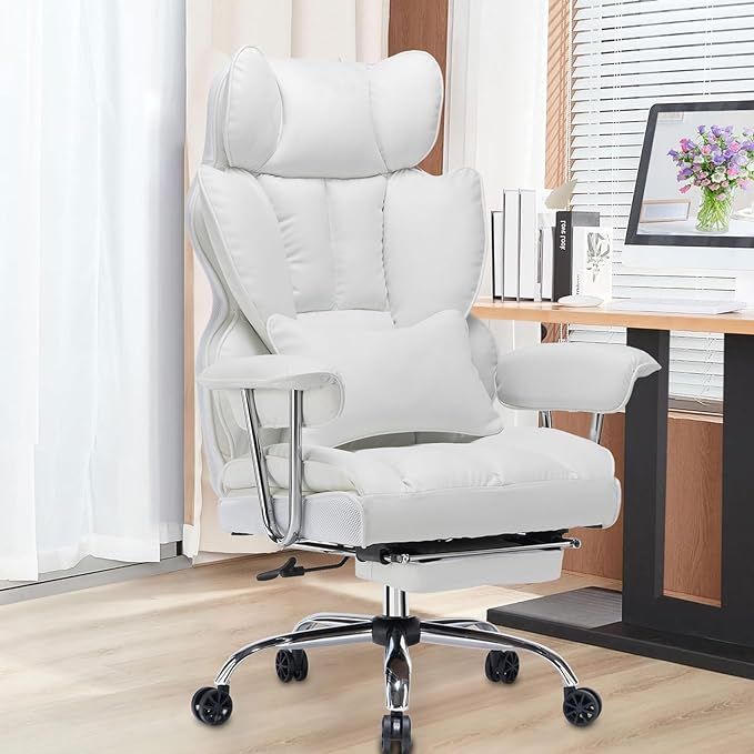 Desk Office Chair 400LBS, Big and Tall Office Chair, PU Leather Computer Chair, Executive Office ... | Amazon (US)