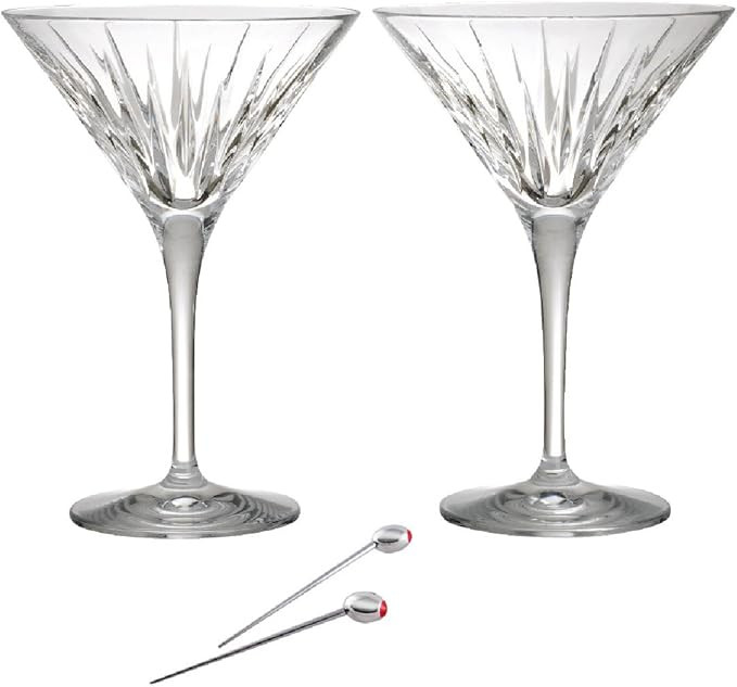 Reed & Barton Soho Crystal 2Pc Martini Glass Set, 2 Count (Pack of 1), Clear | Amazon (US)
