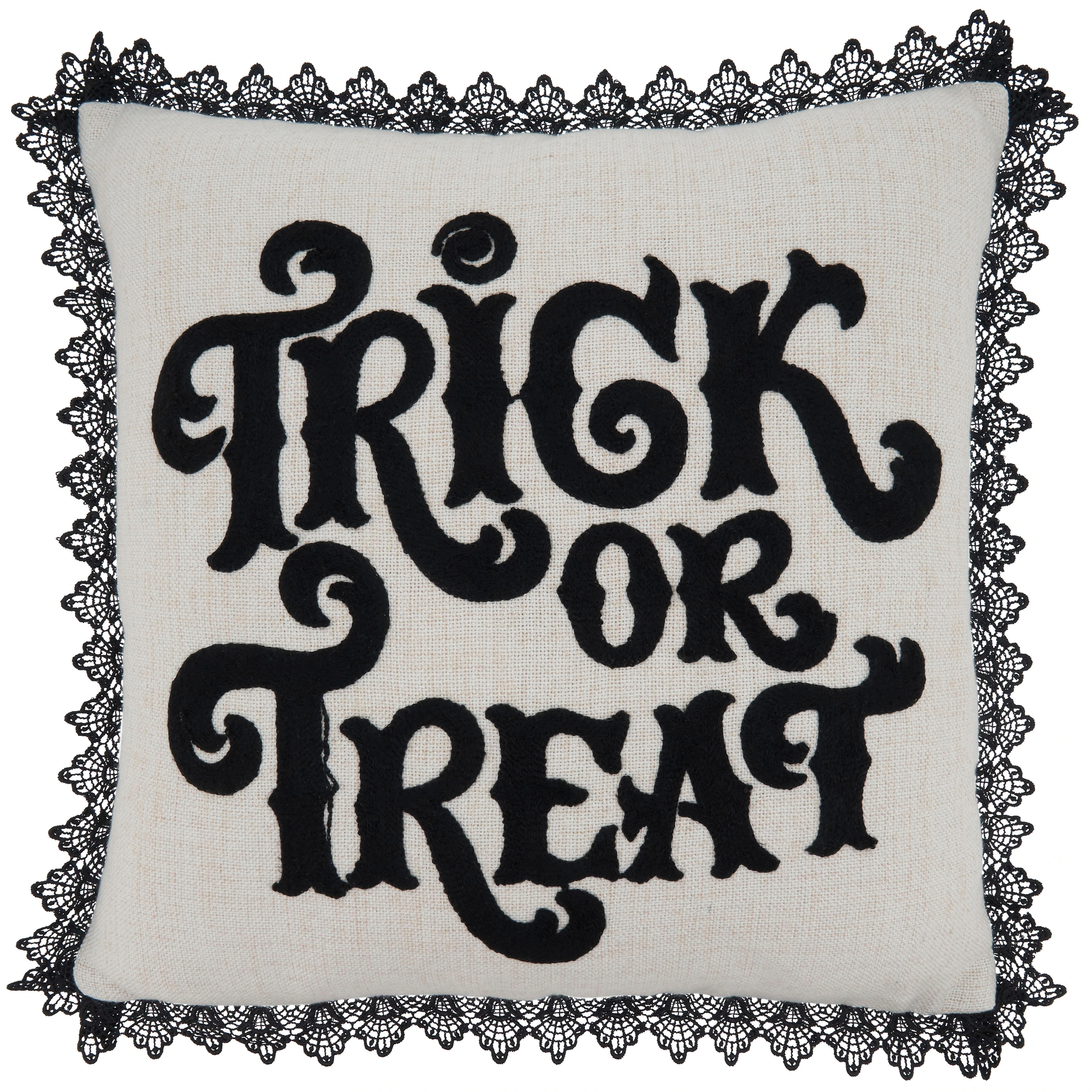 Throw Pillow With Trick-Or-Treat Design | Bed Bath & Beyond