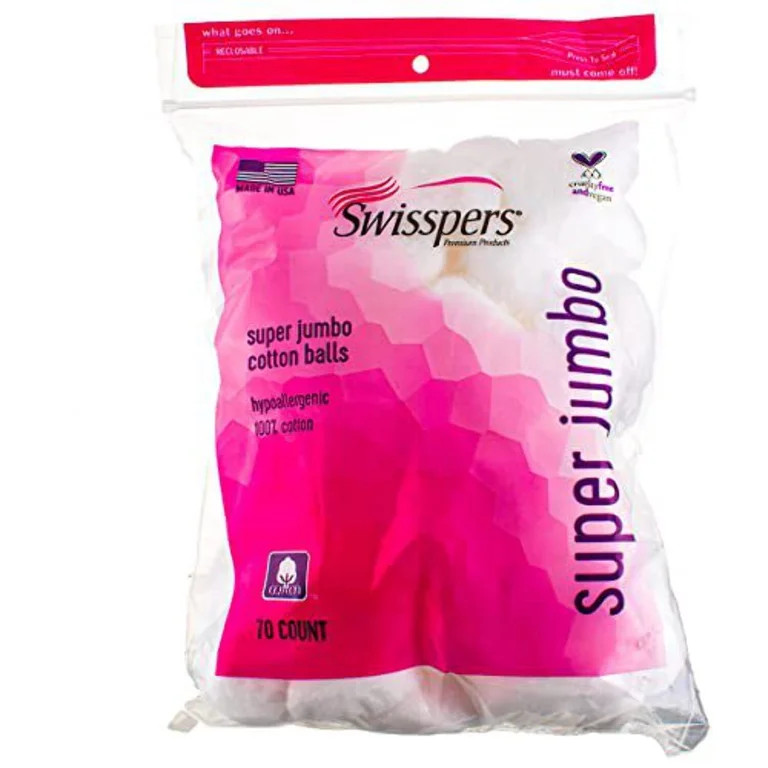 Swisspers Premium Super Jumbo 100% Cotton Balls 70Ct | Walmart (US)
