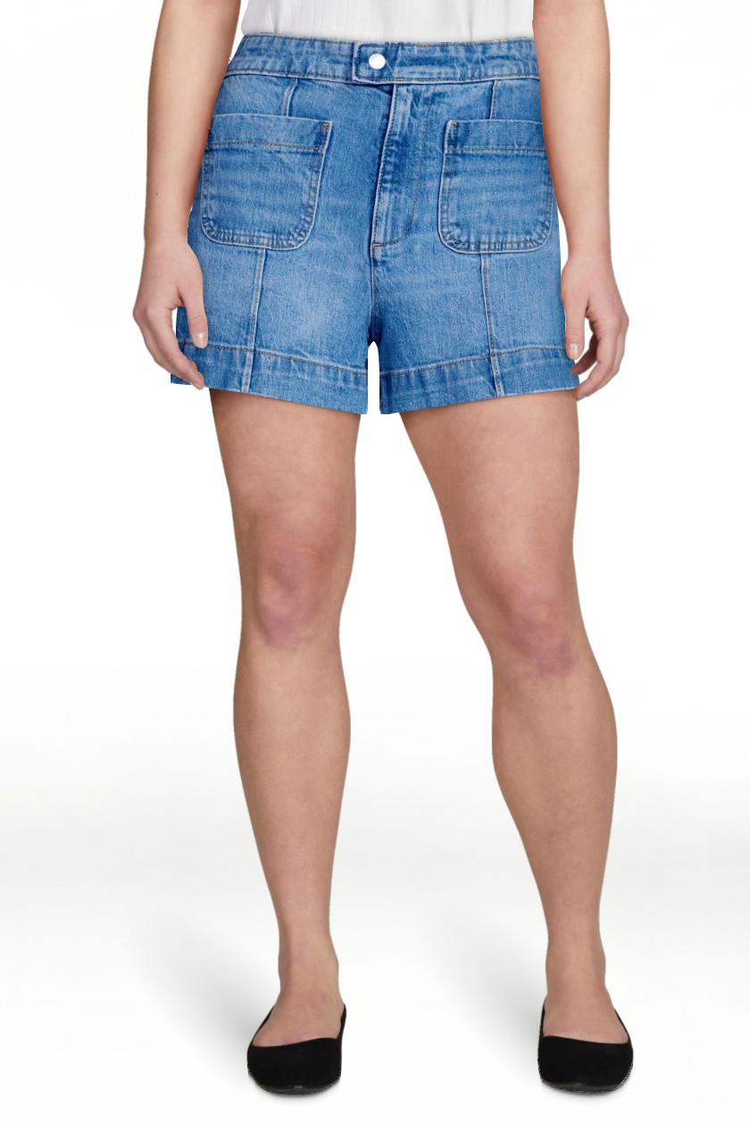 Free Assembly Women's Patch Pocket Denim Shorts, 3" Inseam, Sizes 0-18 | Walmart (US)