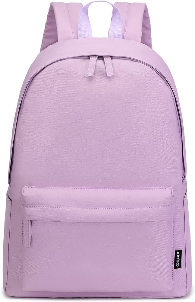 Abshoo Lightweight Casual Unisex Backpack for School Solid Color Boobags (Light Purple) | Amazon (US)
