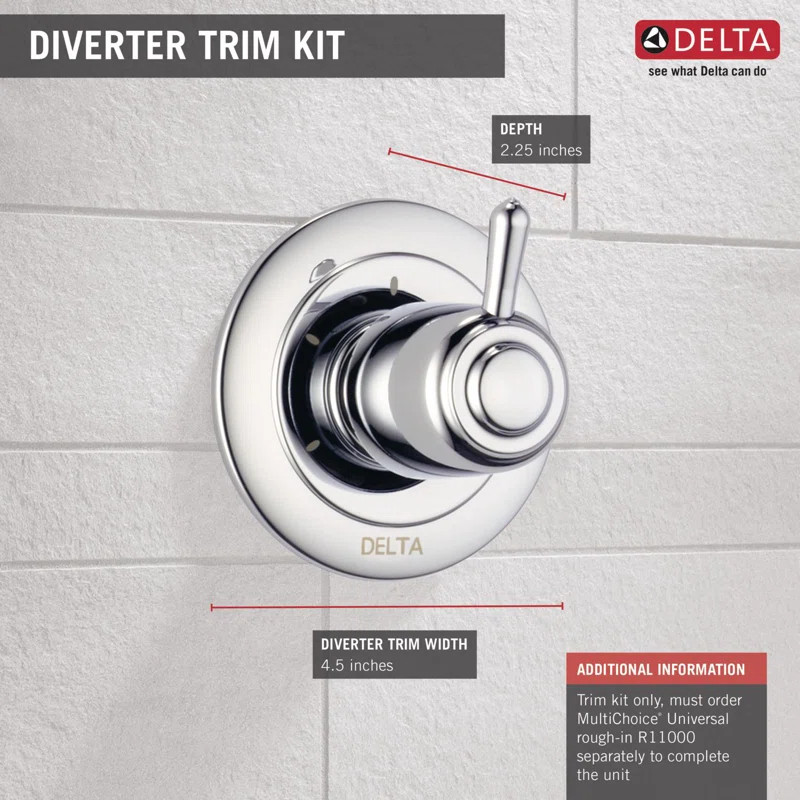 3-Setting Shower Handle Diverter Trim Kit, Diverter Valve Trim Kit | Wayfair North America