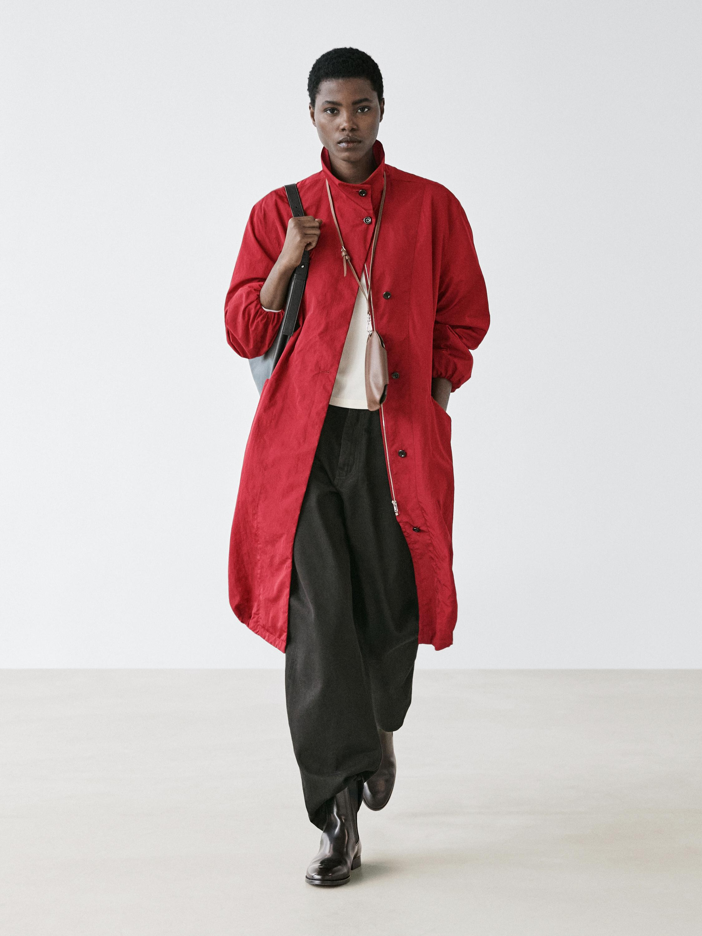 Long oversize parka | Massimo Dutti UK