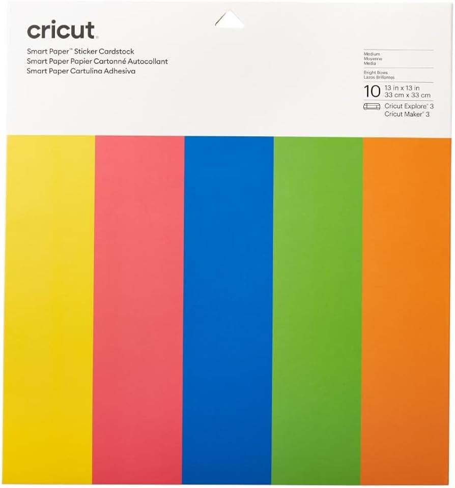 Cricut Smart Paper Sticker Cardstock - 10 Sheets - 13in x 13in - Adhesive Paper for Stickers - Co... | Amazon (US)