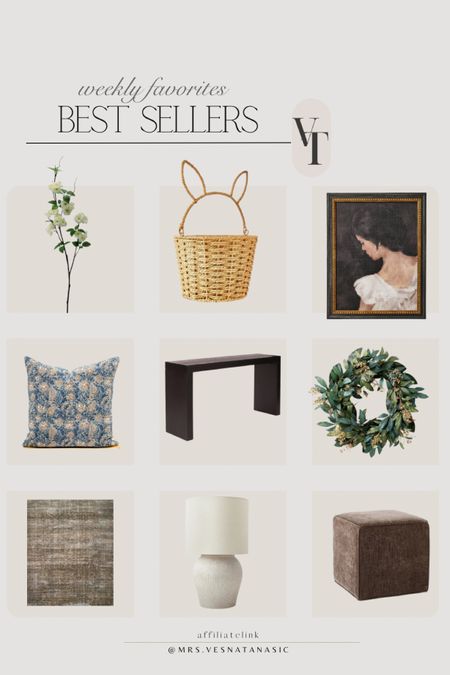 This week’s best sellers include some of my favorites too! The Walmart $9 basket is by far the top seller! 

Walmart, Easter, console table, throw pillow, spring, Studio McGee, Target, Target style, Easter basket, Walmart home, lamp, ottoman, rug, Loloi rug, Wayfair finds, rugs, cube, Studio McGee cube, home, home decor, 

#LTKhome #LTKSeasonal #LTKsalealert