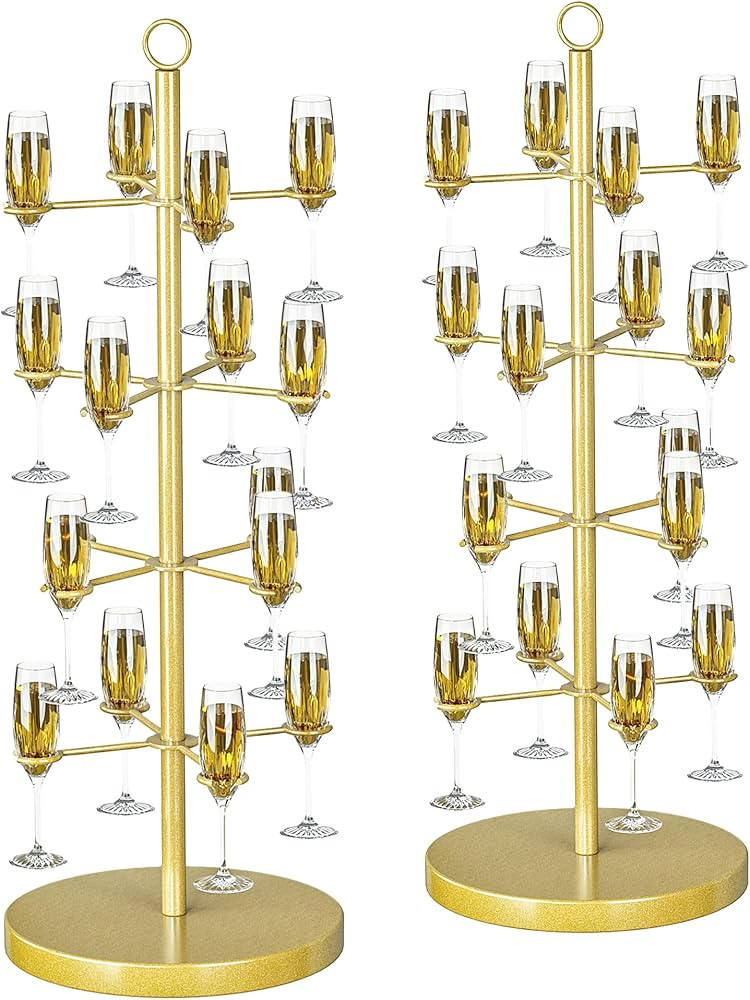 ikare Champagne Tower - 4 Tier Metal Cocktail Tree Stand for Weddings, Bridal Showers, Parties & ... | Amazon (US)