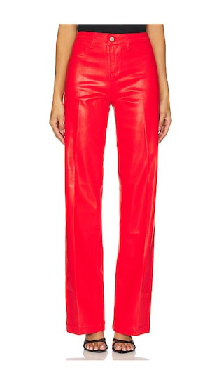 Clayton High Rise Wide Leg Coated Jeans in Lava Red Coated | Revolve Clothing (Global)