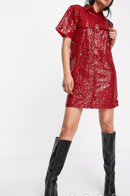 Extro & Vert mini shirt dress in Ruby sequins is super chic for Christmas & NYE

#LTKSeasonal #LTKstyletip #LTKHoliday