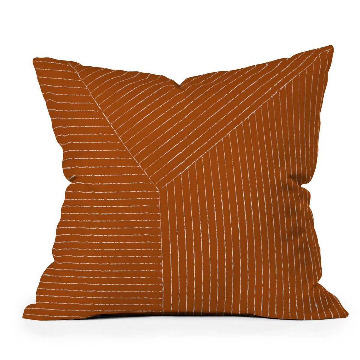16"x16" Summer Sun Home Art Lines Square Throw Pillow Rust - Deny Designs | Target