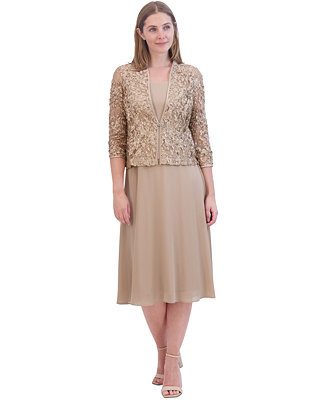 Women's Soutache Jacket & Jewel-Neck Midi Dress | Macy's