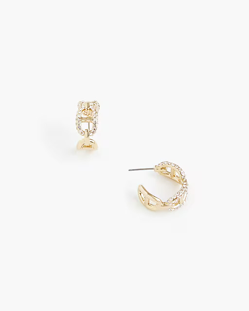 Crystal chain hoop earrings | J.Crew Factory