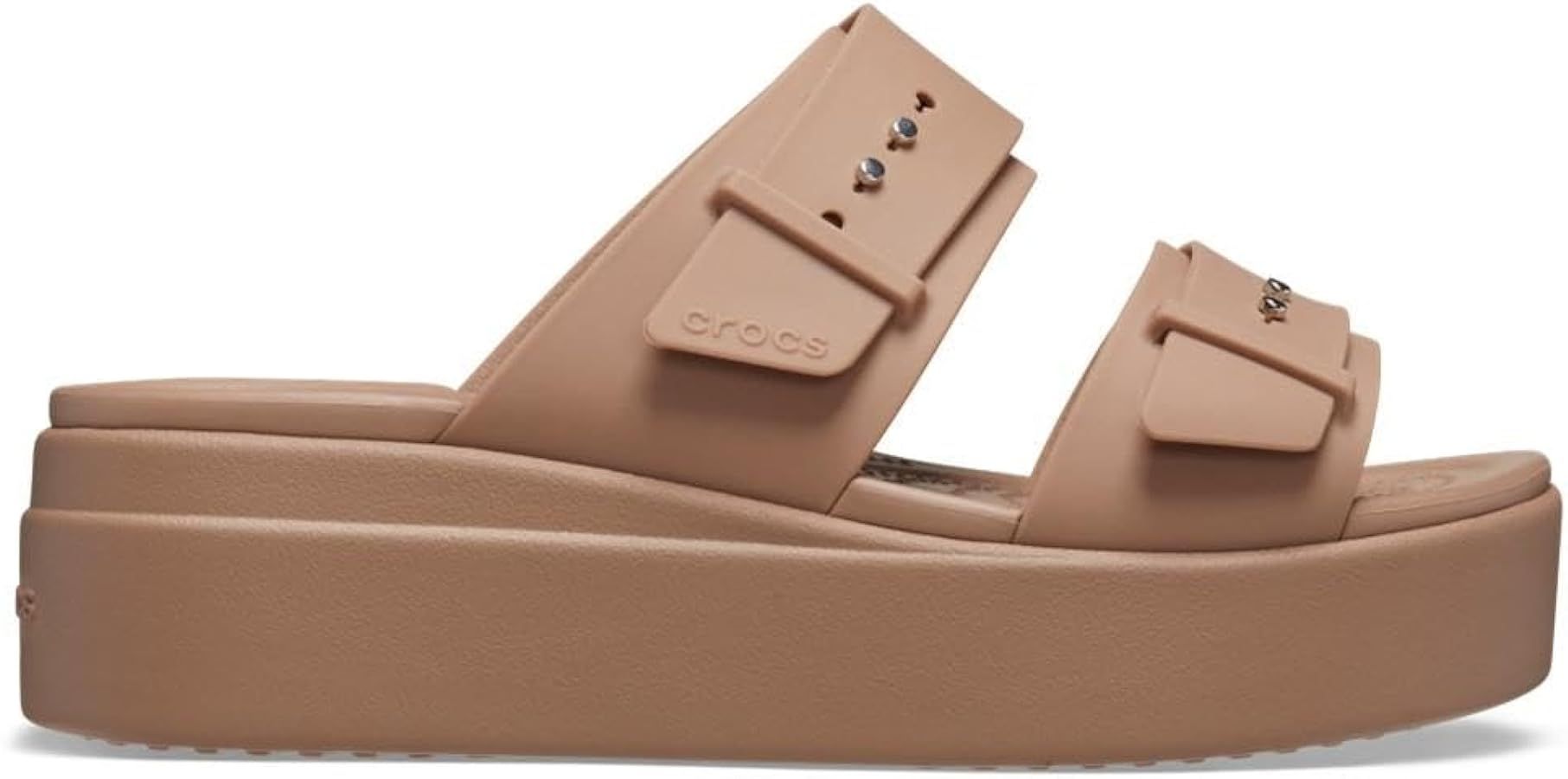 Crocs Women's Brooklyn Buckle Low Wedge, Platform Sandals | Amazon (US)
