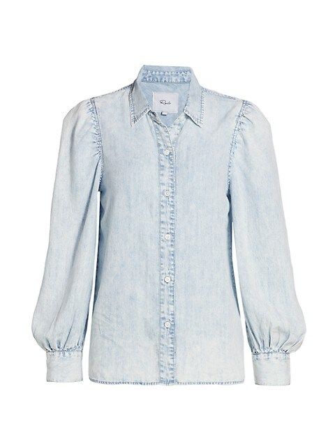 Angelica Denim Puff-Sleeve Shirt | Saks Fifth Avenue