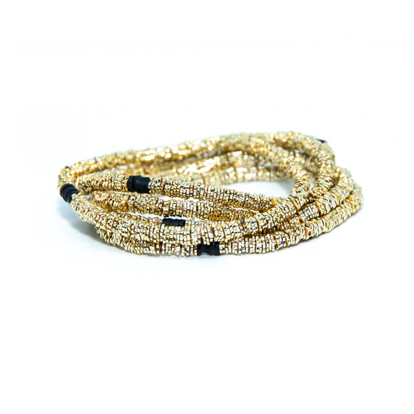 Gold Flora 4mm Stack of 5 | Allie + Bess