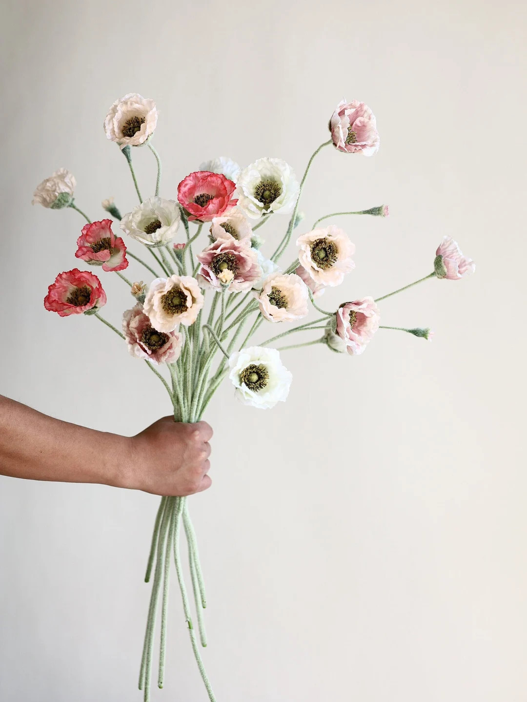 26" Artificial Poppy, Silk Wildflowers, Silk Poppy, Artificial Faux Flower, Faux Wildflowers/home... | Etsy (US)