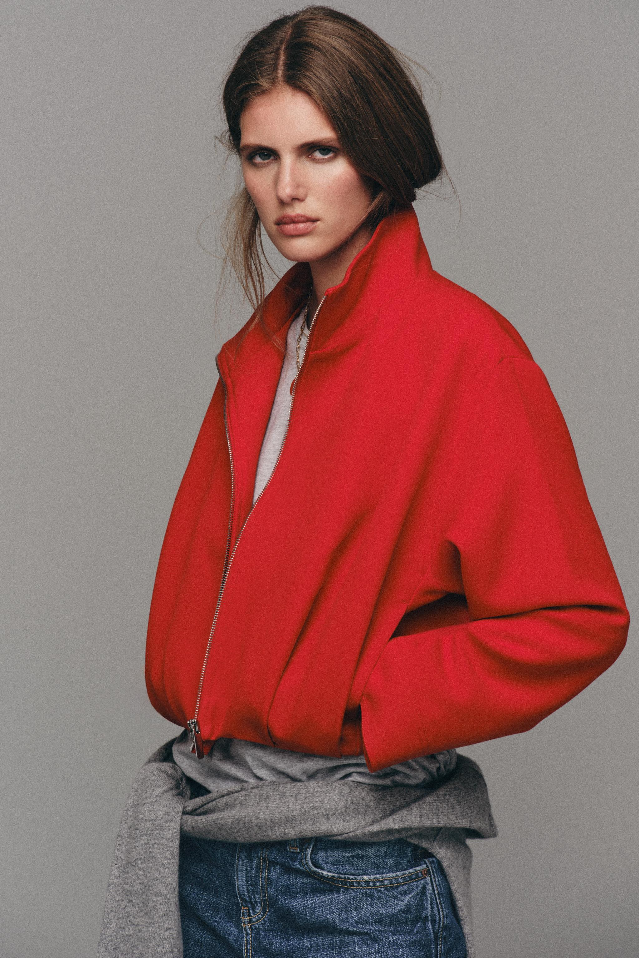 STAND-UP COLLAR BOMBER JACKET | Zara US