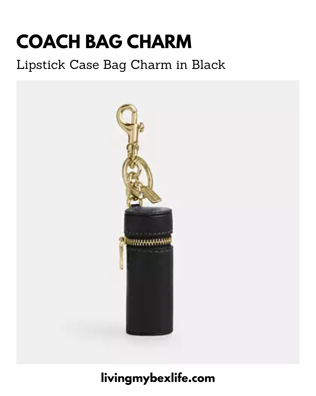 Coach Lipstick Case Bag Charm in Gold/Black | designer bag, designer handbag, coach drop 9/30 

 #LTKootd #LTKmomlife #LTKselfcare