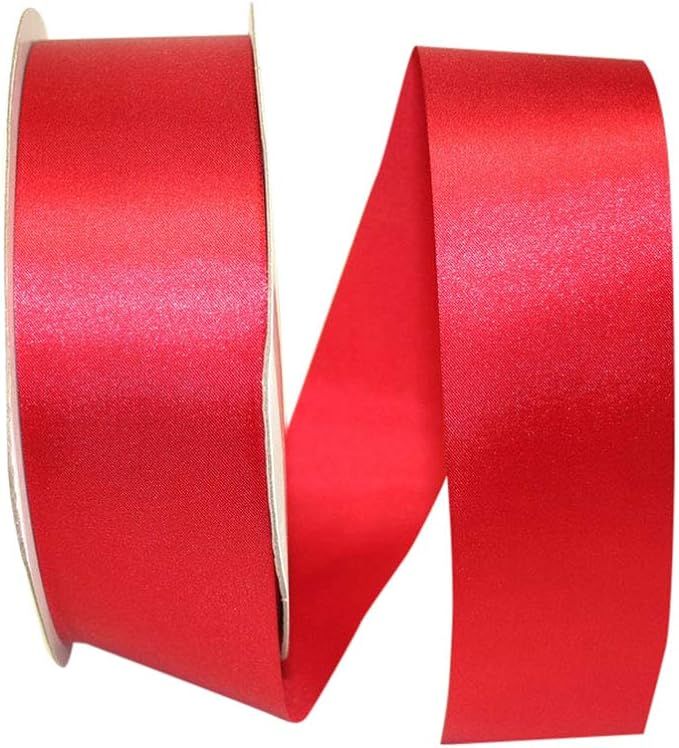 Reliant Ribbon Dyna Satin Ribbon, 1-7/8 Inch X 100 Yards, Red | Amazon (US)