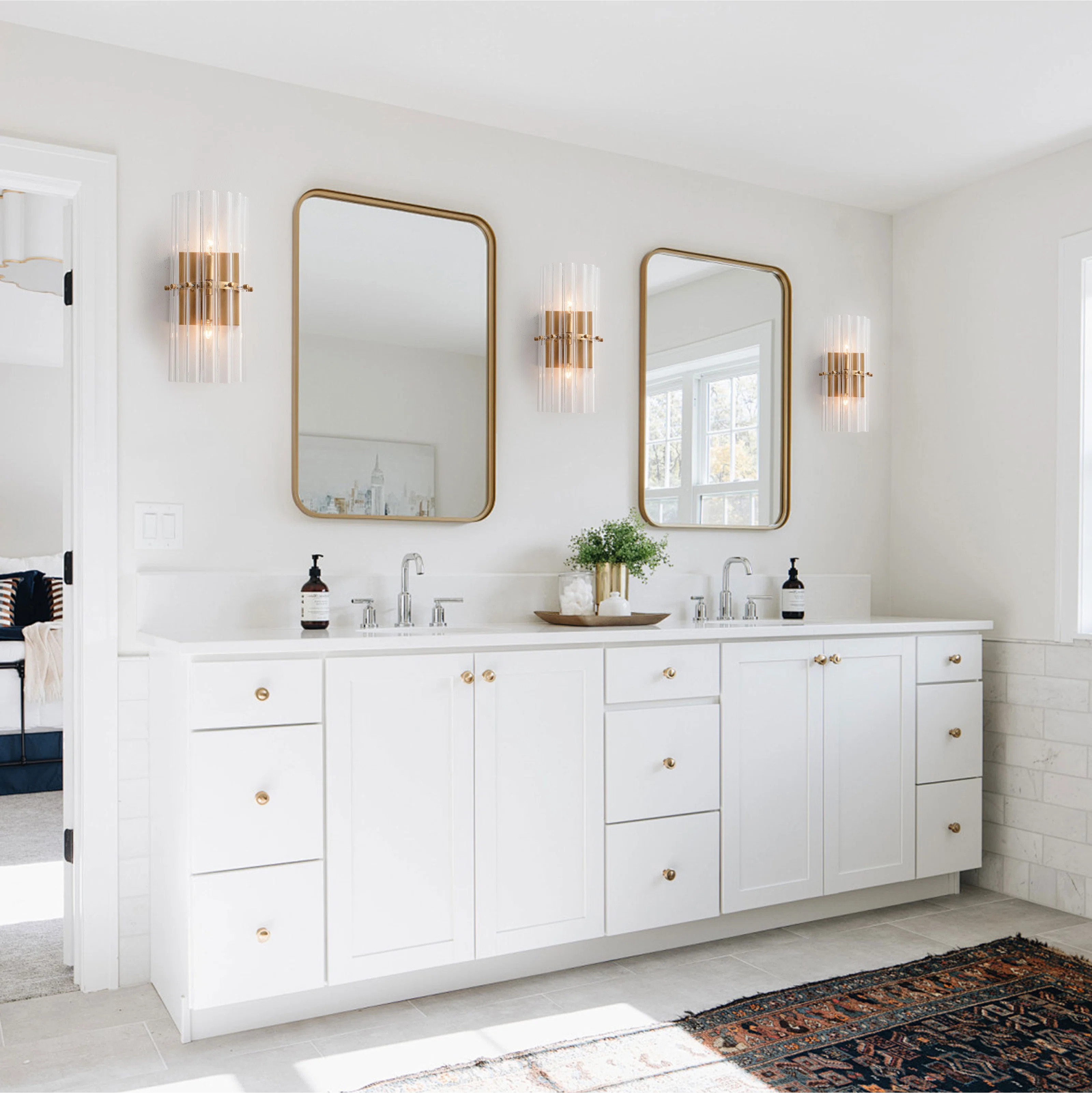 Casandra 2-Light Brushed Brass Crystal Glass Bar Wall SconceByMercer41 | Wayfair North America