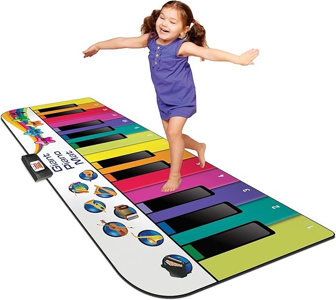 Kidzlane Floor Piano Mat for Kids and Toddlers | Giant 6 ft. Piano Mat , 24 Keys, 10 Song Cards, ... | Amazon (US)
