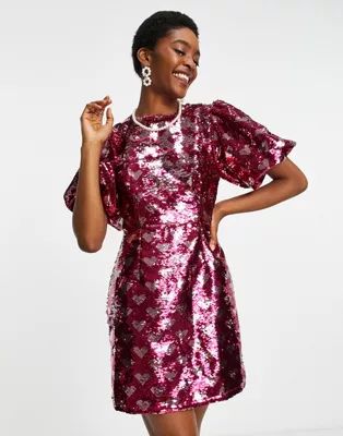 Sister Jane mini dress in all over sequin hearts | ASOS (Global)