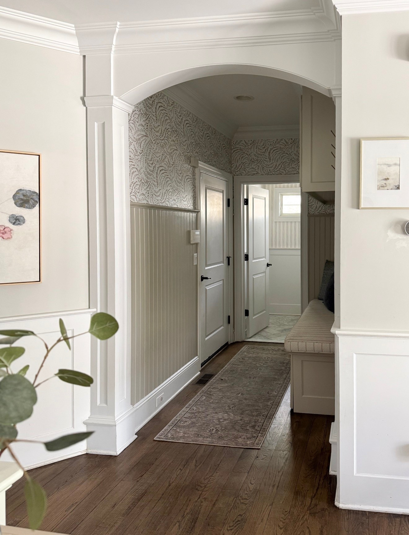 A peek into our mudroom…. I’m considering changing the color of the beadboard and trim and cabinets to something more fun… maybe a blue or a green?! 

In the meantime, linking this peel-and-stick wallpaper, paint sample (Benjamin Moore revere pewter), rug, art and hardware. 

Mudroom, mudroom inspo, mudroom decor, mudroom hardware, loloi, spring home, spring decorating, peel-and-stick wallpaper, Serena & Lily, girlonthehudson, neutral home, modern coastal, minted art, cozy home

#LTKdayinmylife #LTKSaleAlert #LTKHome