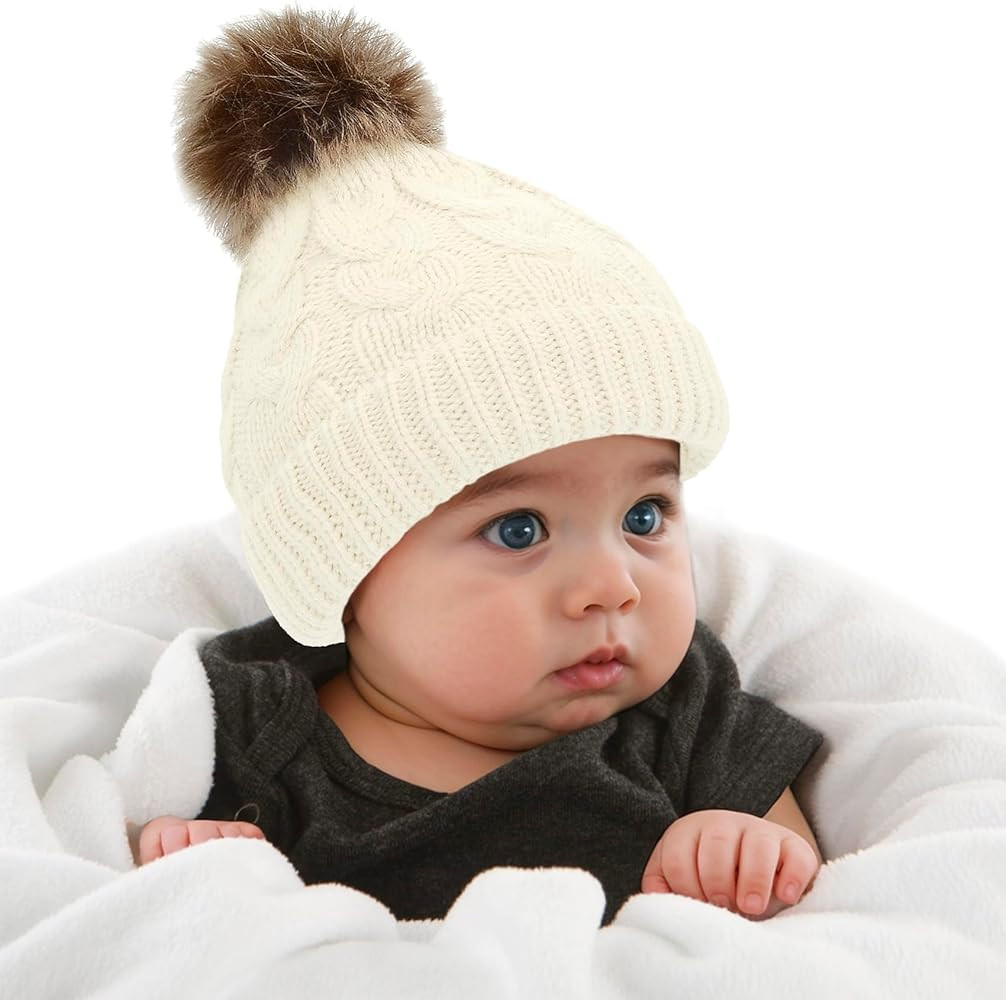 Durio Toddler Winter Hat for Girl Boy Warm Knit Baby Beanie Cute Pom Pom Winter Hat for Baby Infa... | Amazon (US)
