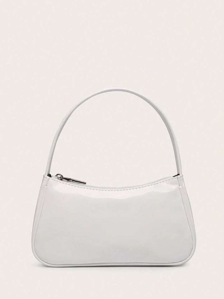 Minimalist Patent Leather French Bread Handbag | SHEIN