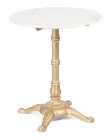 26in Marble Top Iron Bistro Table | TJ Maxx