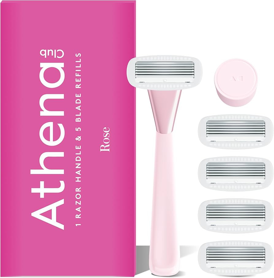 Athena Club Women\u2019s Razor Kit, 5-Blade Cartridge Razor for Sensitive Skin, Serum-Infused Bla... | Amazon (US)
