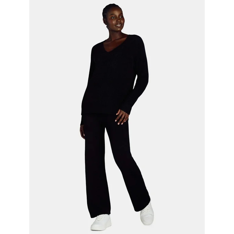 Time and Tru Woman's Long Sleeve Sweater and Pants Set, 2-Piece, Sizes XS-XXXL | Walmart (US)