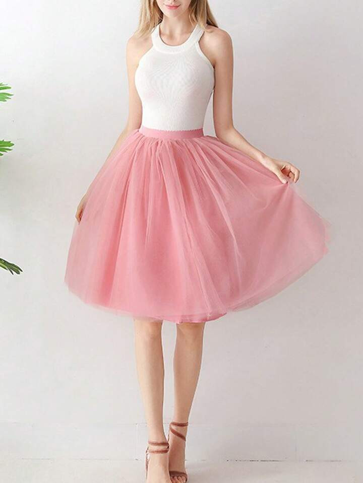 Women Solid Casual Petticoat For Wedding Party | SHEIN