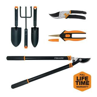 Fiskars 6-Piece Garden Essentials Heavy-Duty Tool Set | The Home Depot
