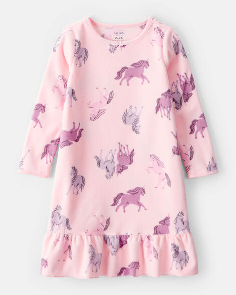 Carter's Girls Unicorn Fleece Loose Fit Night Gown - Pink 12-14 Pink | Carter's Inc