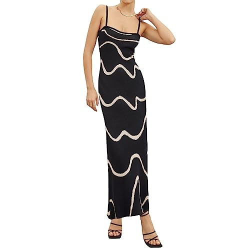 Fabumily Sexy Knit Bodycon Dress for Women Sleeveless Spaghetti Strap Cut Out Maxi Dress Backless... | Amazon (US)