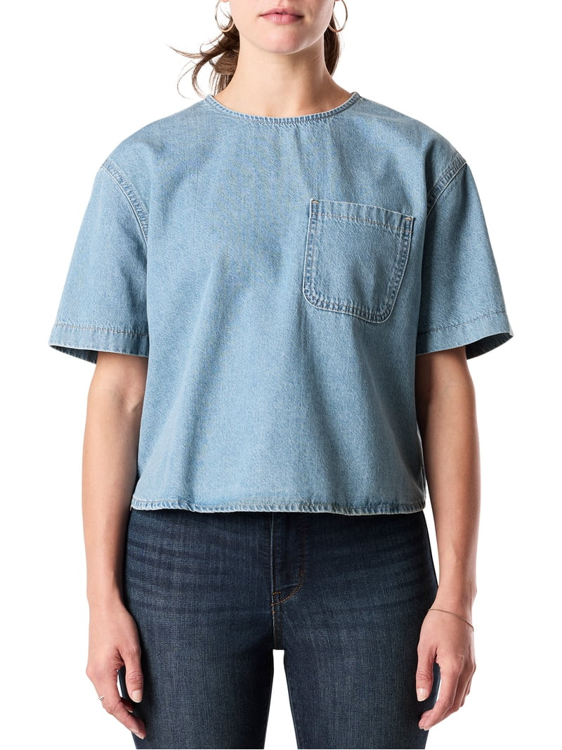 Levi Strauss Signature Women's Vintage Denim Tee | Walmart (US)