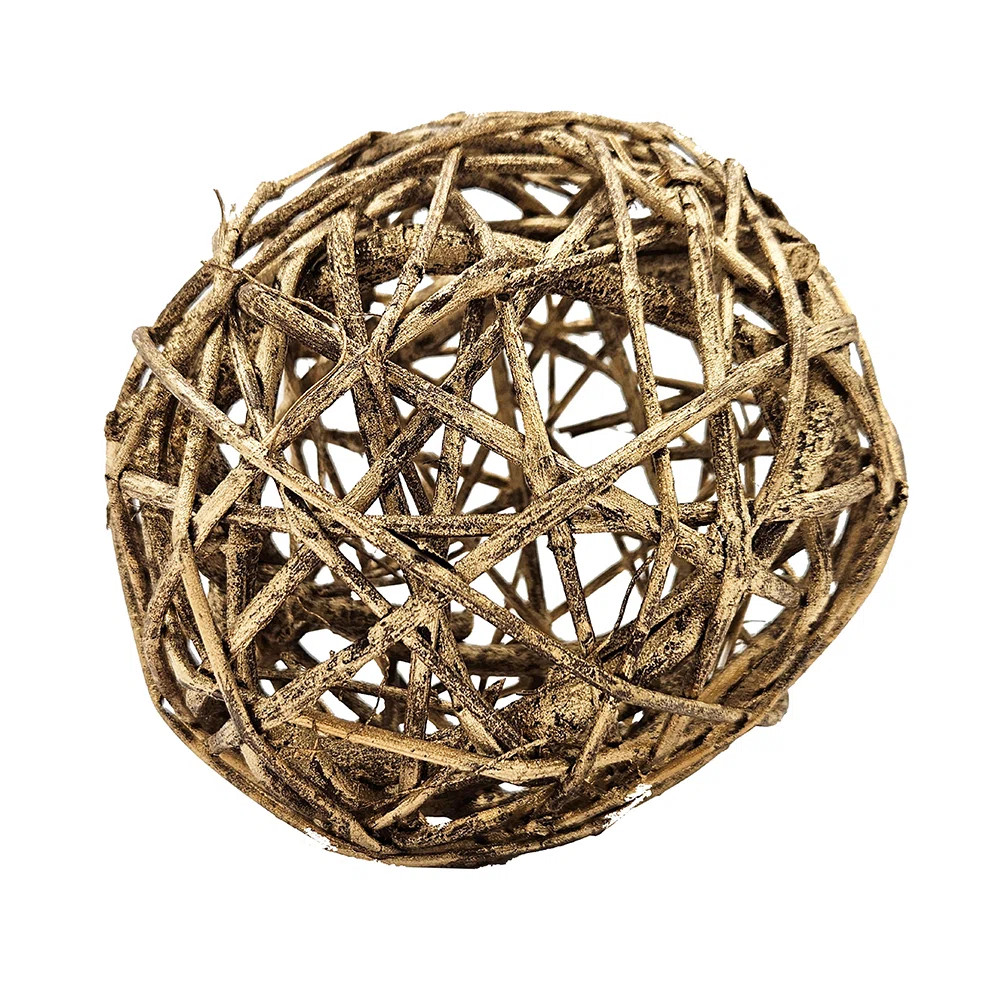 Branch Ball Decor Set of 6  6"Dia.  Gold (Set of 6) | Wayfair North America