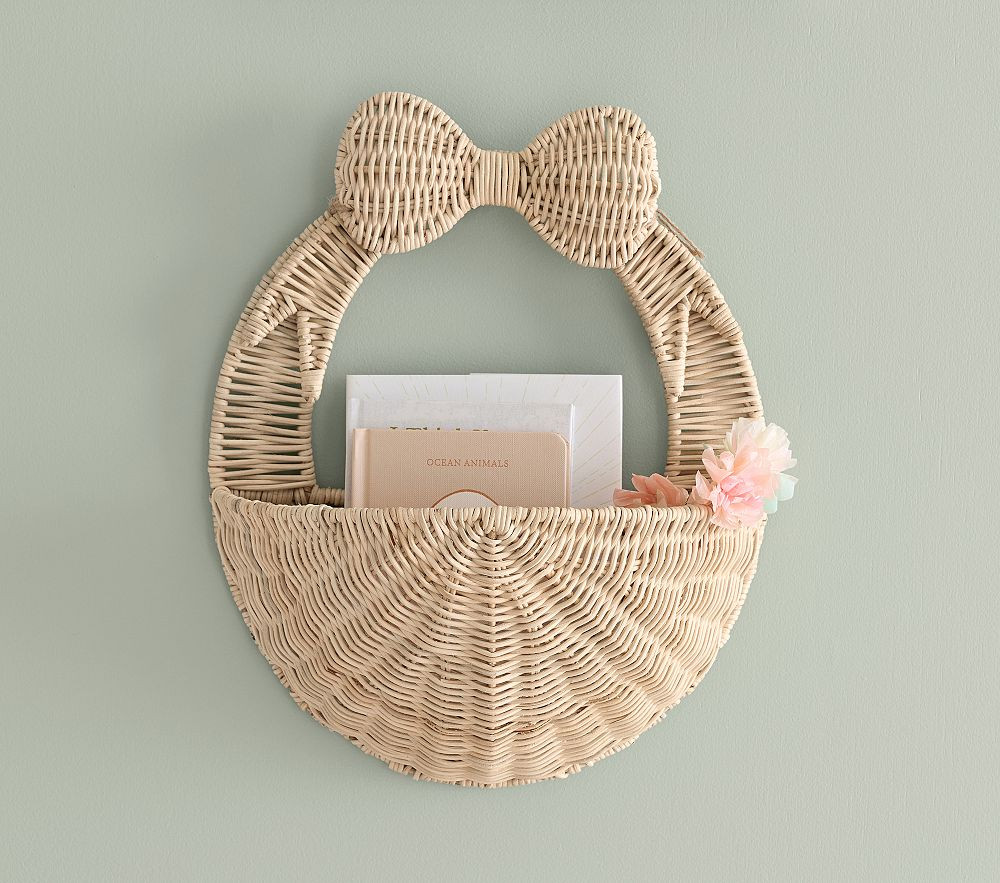 Rattan Bow Wall Basket (17") | Pottery Barn Kids