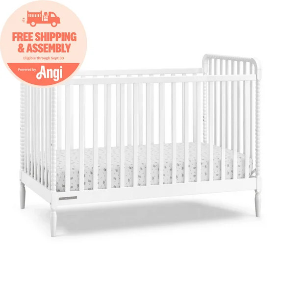 Delta Children Lily 4-in-1 Convertible Crib - Greenguard Gold Certified, Bianca White | Walmart (US)