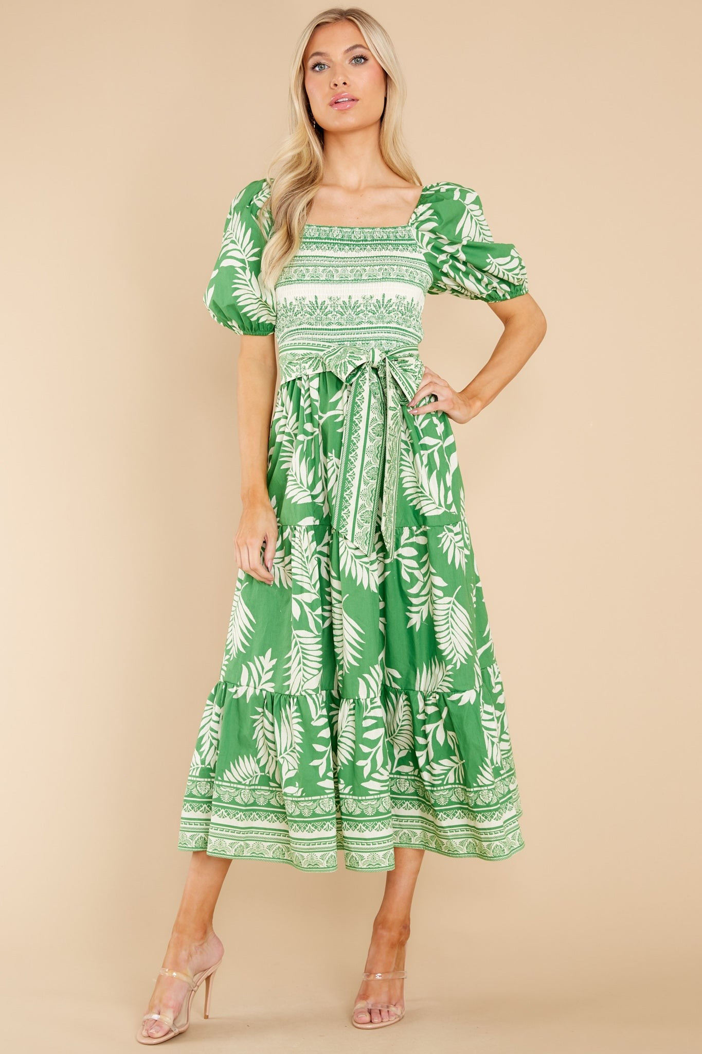 A New Journey Green Print Maxi Dress | Red Dress 