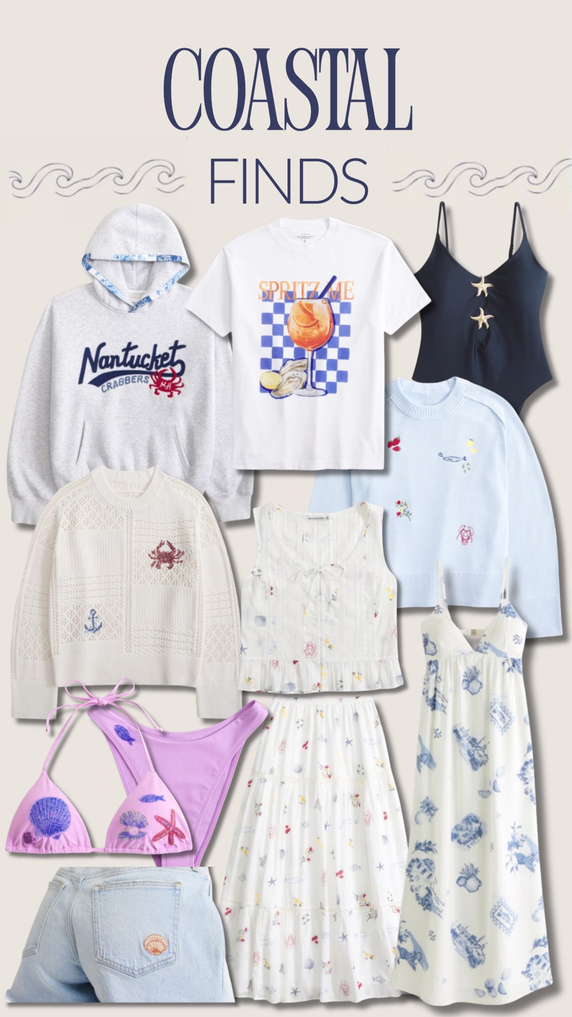 Coastal new arrivals from Abercrombie!!💙👏🏻🐚

Coastal, coastal finds, coastal fashion, Abercrombie, new arrivals, sweater, sweatshirt, swimsuit, dress, seashells, crabs, coastal chic, beachy style, resort wear, beach town style 

#LTKSeasonal #LTKgrwm #LTKootd