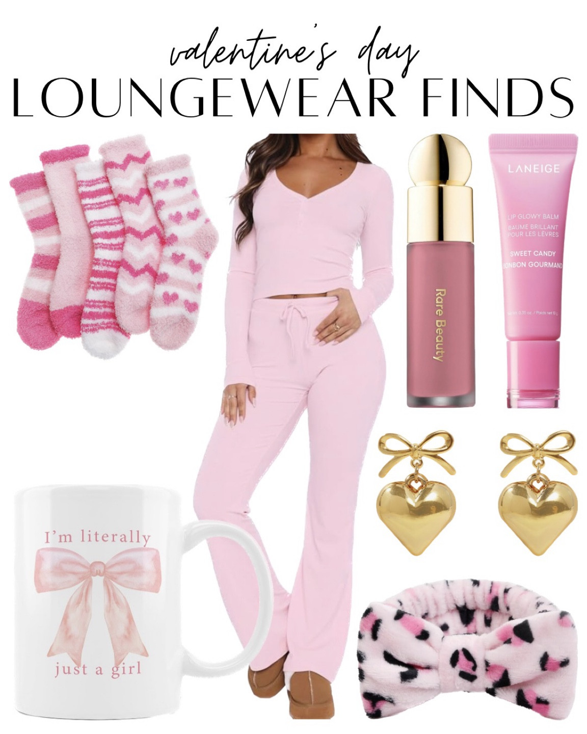 valentine’s day loungewear finds 💞 pink sweat set, pink loungewear, pink headband, grwm headband, pink socks, heart socks, pink mug, girly mug, girly cup, pink slippers, heart earrings, heart jewelry, valentine’s day jewelry 

#LTKHome #LTKStyleTip #LTKBeauty