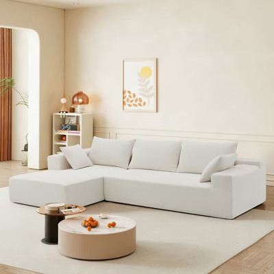 MYINDA Modular Sectional Living Room Sofa Set,Combination L-Shaped Couch for Living Room, Beige | Target
