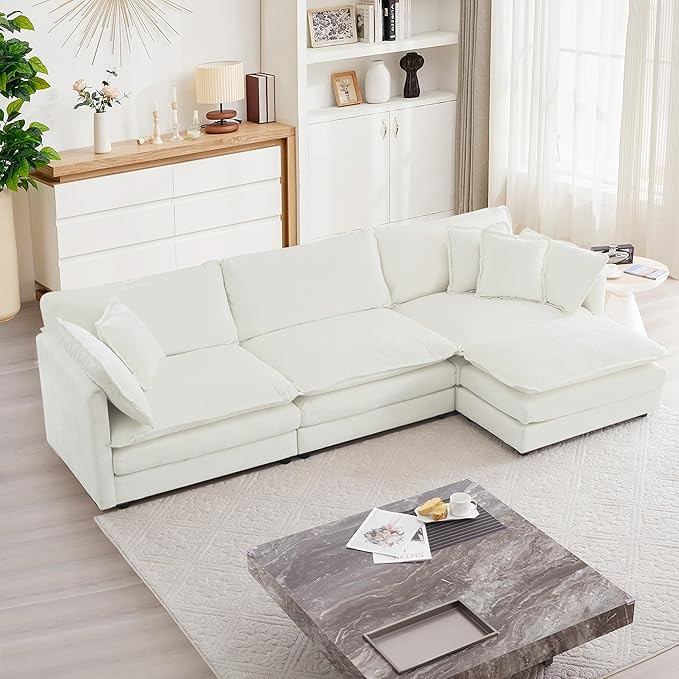 mikibama Modular Sectional Sofa, 111.5 Inch L Shaped Couch Set for Living Room, 3-Seater Comfy Cl... | Amazon (US)