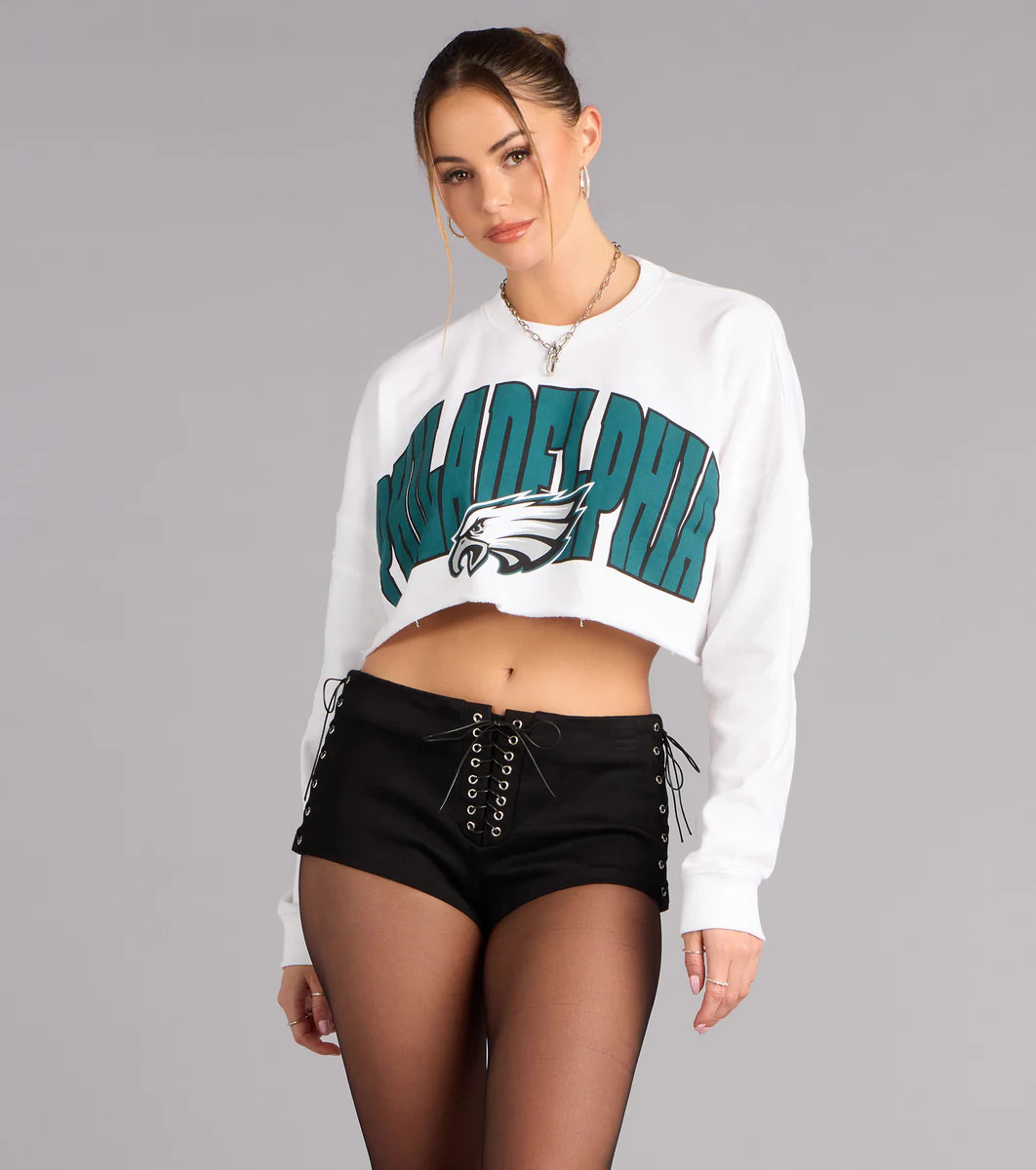 Ultra Game NFL Philadelphia Eagles Crop Sweatshirt | Windsor Stores