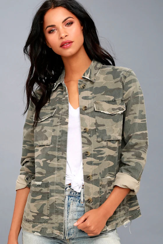 Blaine Green Camo Print Jacket | Lulus (US)