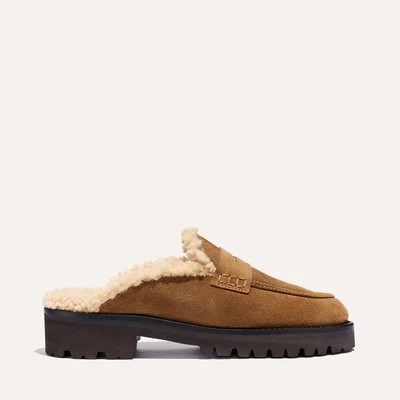 The Marlowe Mule - Walnut Suede and Shearling | Margaux