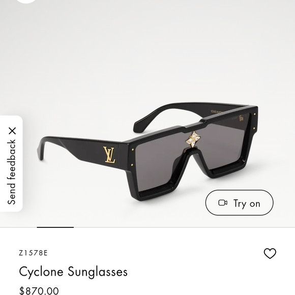 Louis Vuitton Black and Gold Cyclone Sunglasses | Poshmark