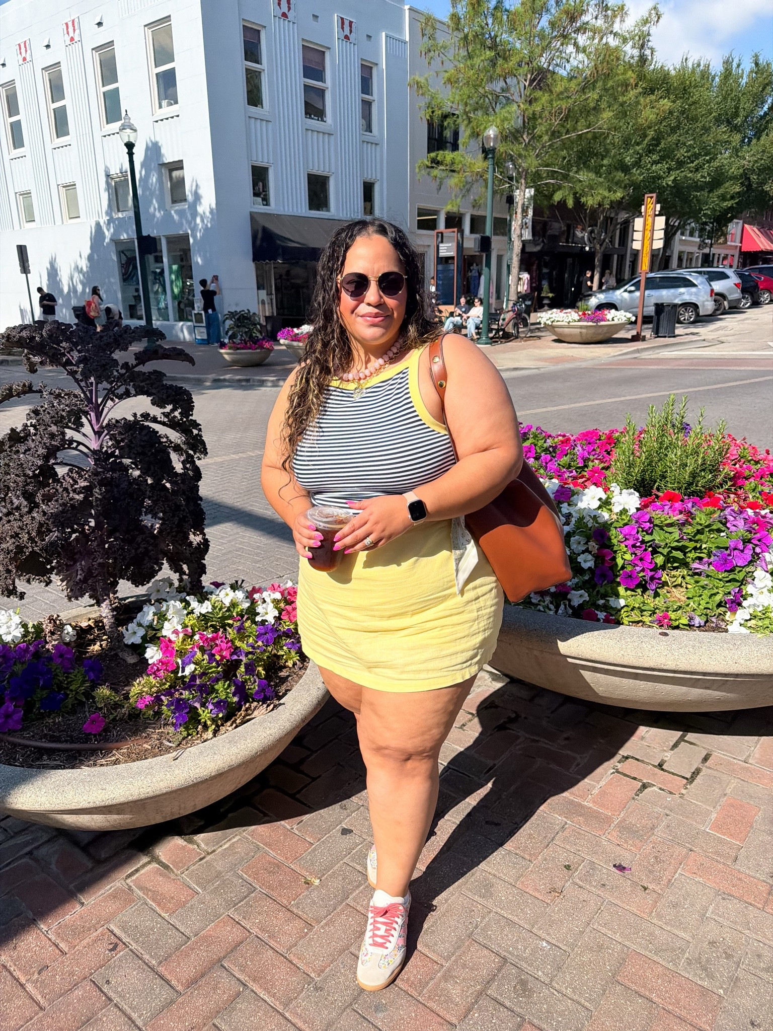 Saturday coffee run outfit inspo 
Old navy yellow skort - XL
Old navy striped tank - L

#LTKPlusSize #LTKPetite #LTKSaleAlert
